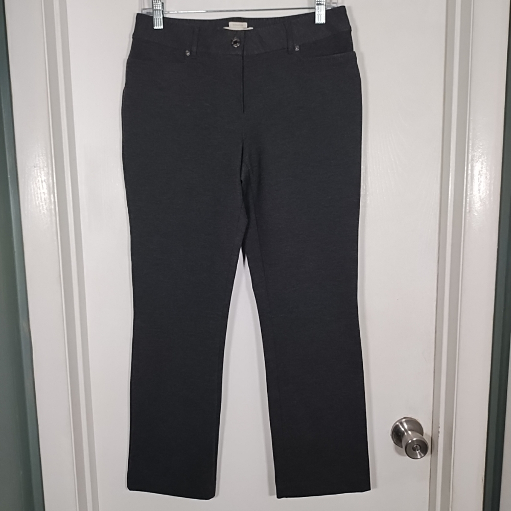 Talbots Petite Charcoal Gray Pants Stretch Office Career Work Casual Minimalist